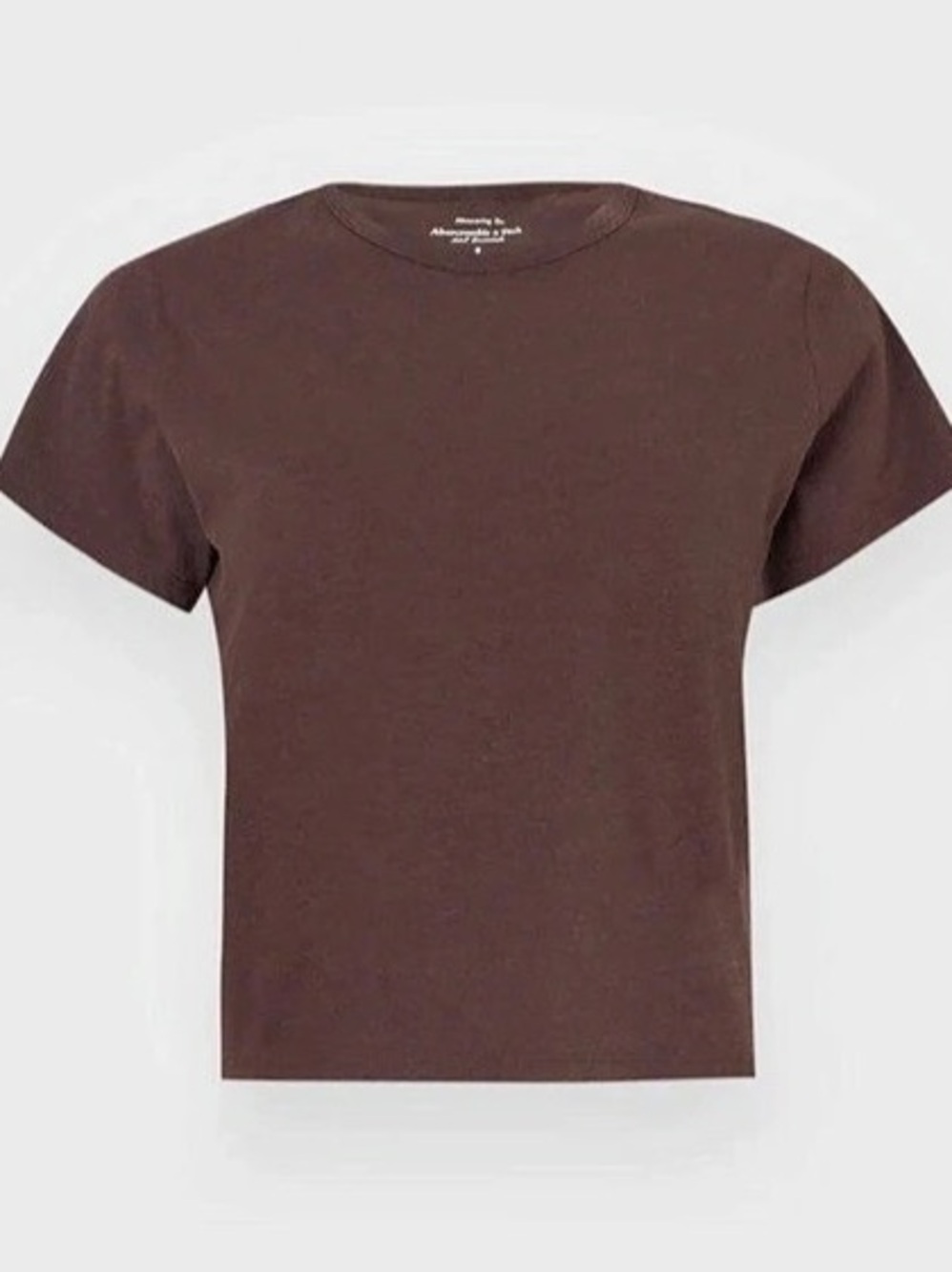 Abercrombie & Fitch Essential Polished Body-Skimming Tee Short Sleeve Chocolate